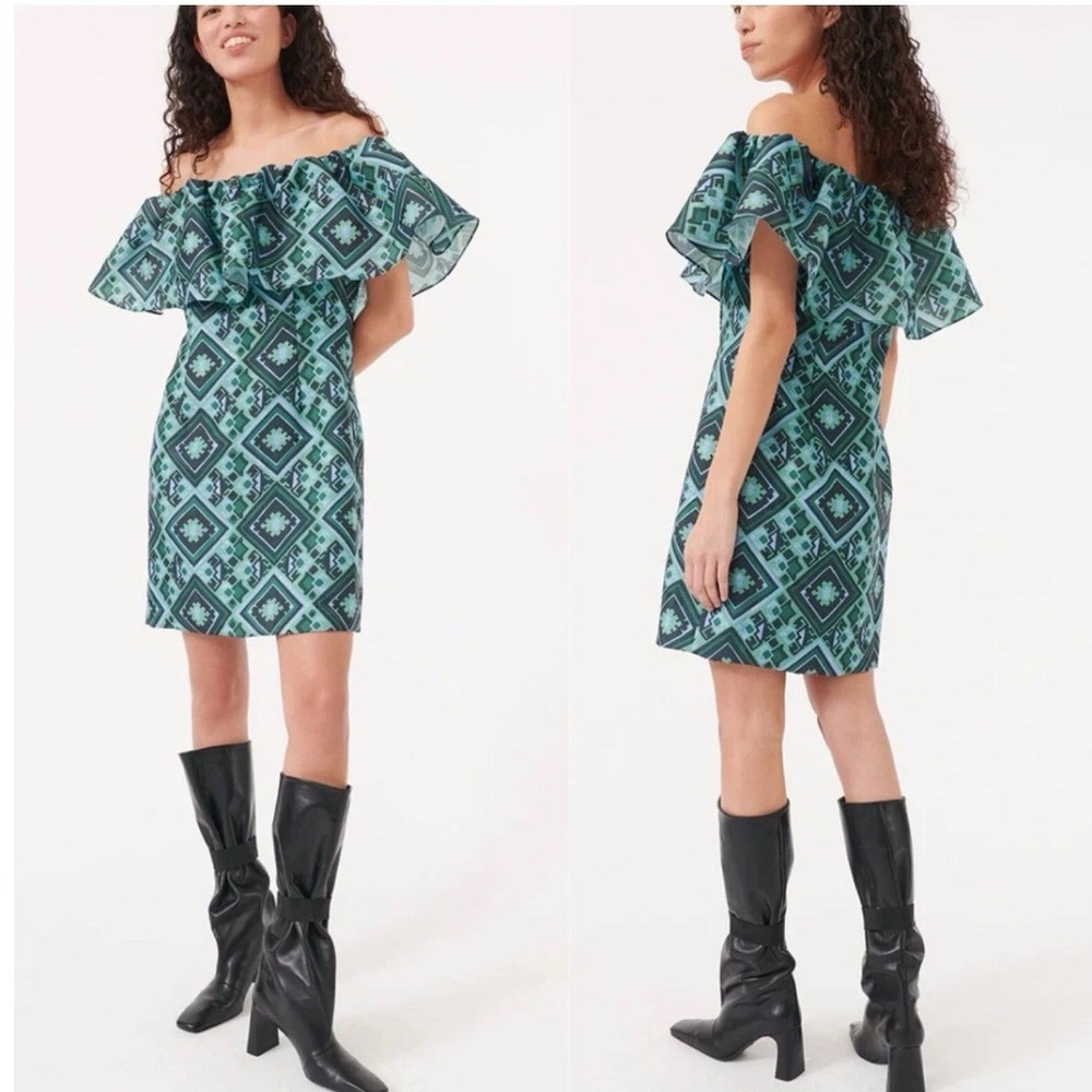 Baum und Pferdgarten Alice Geo Print Off The Shoulder Mini Dress 38